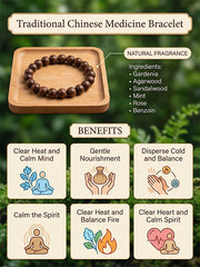 Gardenia & Agarwood Herbal Incense Bead Bracelet | Calming & Refreshing Aromatherapy Jewelry