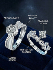 Princess and Knight Couple Rings S925 Material Adjustable Opening