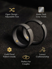 Whispers of Love Unrequited Love Couple Rings' Adjustable