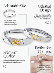 "Sun & Moon Diamond Couple Rings'" — Two Halves, One Love