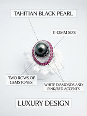 “Devil's Eye”-Ring' Tahitian Saltwater Cultured Pearls Clam Shell Series（11mm-12mm）