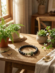 "Four Harmony" Bamboo-Style Incense Bead Bracelet | Agarwood & Sandalwood Calming Aromatherapy