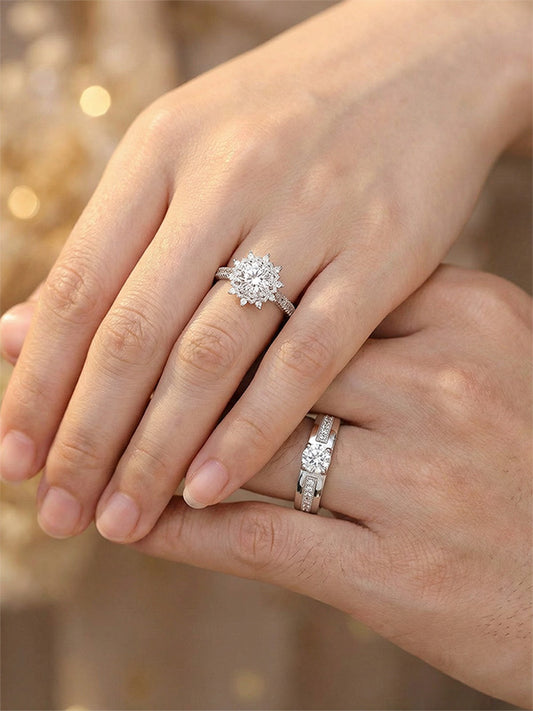 Three Lifetimes Bond Luxurious Couple Rings Adjustable Opening