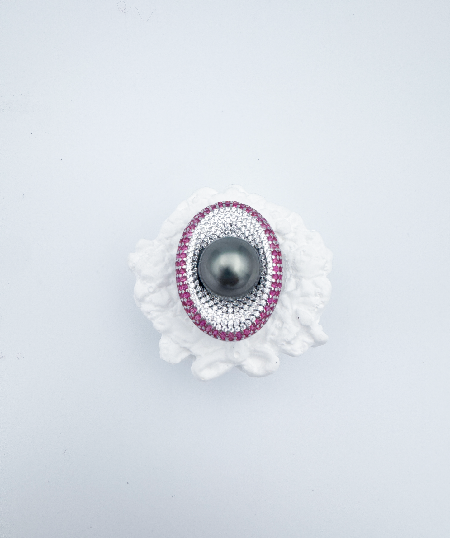 “Devil's Eye”-Rings Tahitian Saltwater Cultured Pearls Clam Shell Series（11mm-12mm）