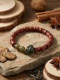 "Huarui Furen" Bamboo-Style Rose Incense Bead Bracelet | Agarwood & Sandalwood Calming Aromatherapy Jewelry