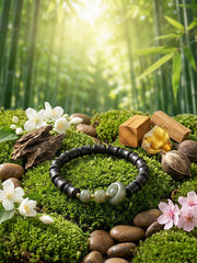 "Green Bamboo Jasmine" Incense Bead Bracelet | Natural Calming & Refreshing Aromatherapy Jewelry