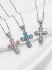 Radiant Brilliance Exquisite Diamond-Encrusted Cross Necklace