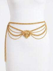 Hades Heart Waist Chain Gold Chain Belt Small Fragrant Style Metal Dress Annual Meeting Accessories Waist Cover