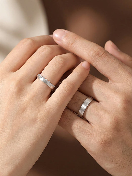 "Galaxy Kiss" Diamond Couple Rings' — Sworn by Stars, Belong to You S999