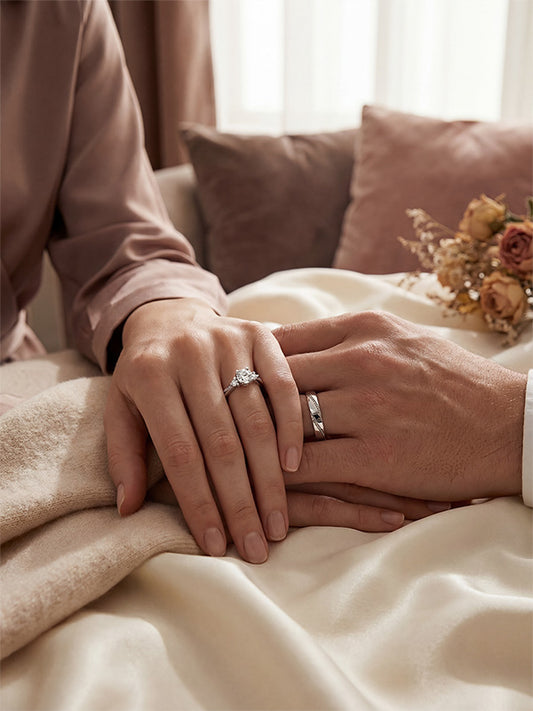 Star - Crossed Love Words: Creative Couple Rings' Telling a Star  Love Story S925 Size Adjustable