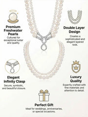 Elegant Pearl Necklace with Double Layer Design Stylish Versatile 4-5mm & 8-9mm